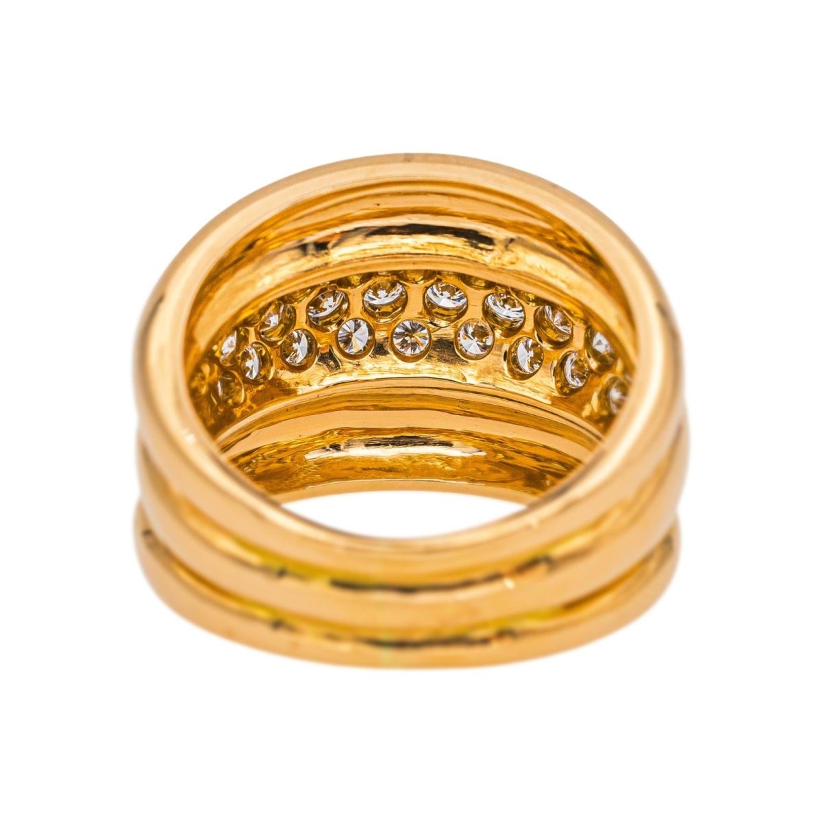Bague Jonc en or jaune et diamants - Castafiore