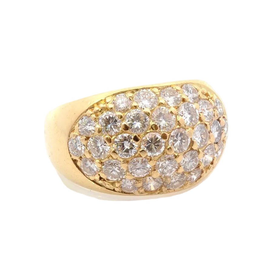 Bague Jonc en or jaune et diamants - Castafiore