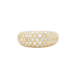 Bague Jonc en or jaune et diamants - Castafiore