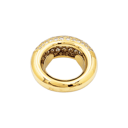 Bague Jonc en or jaune et diamants - Castafiore