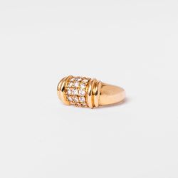 Bague Jonc en or jaune et diamants - Castafiore
