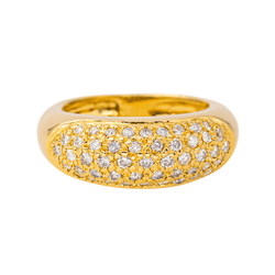 Bague Jonc en or jaune et diamants - Castafiore