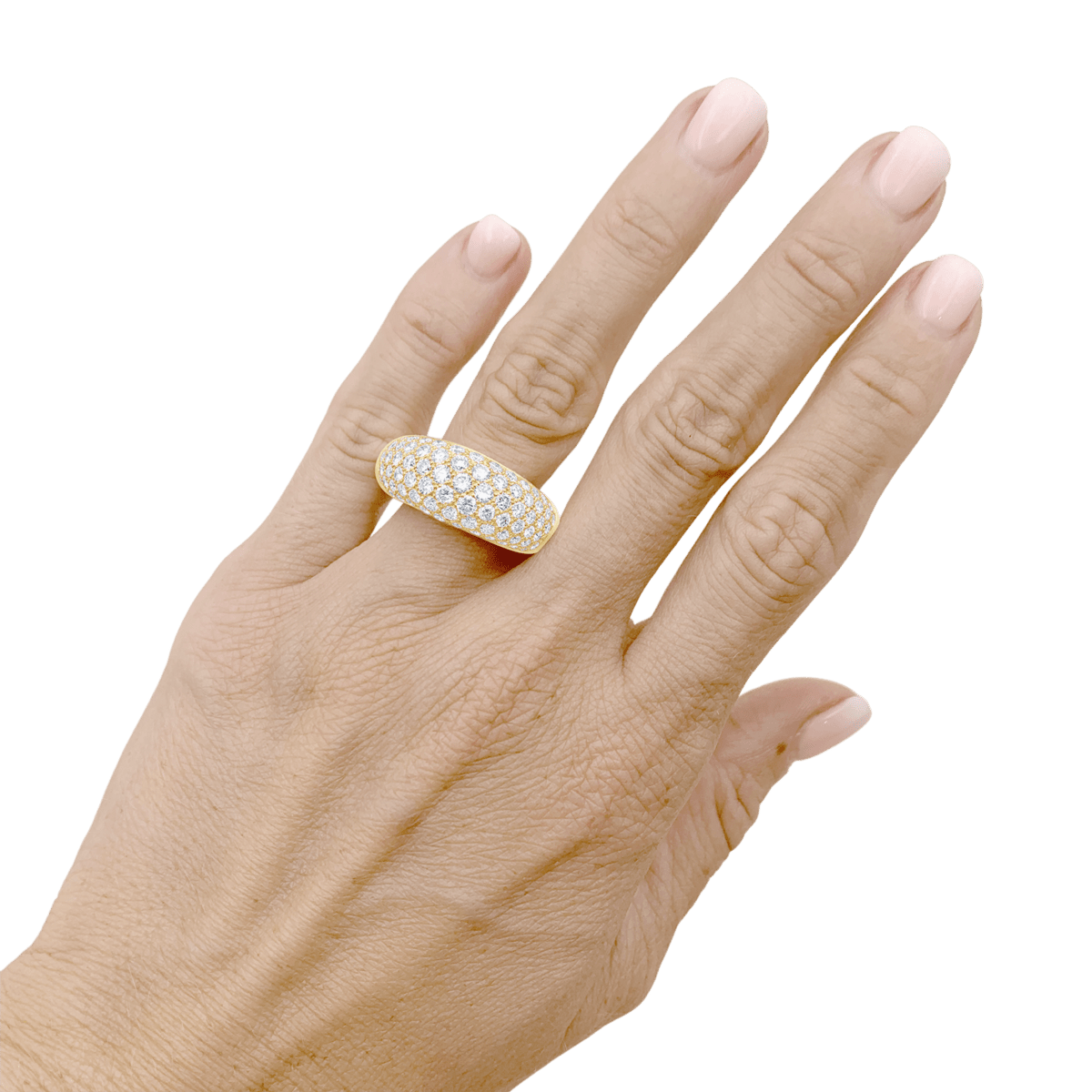 Bague Jonc en or jaune et diamants - Castafiore