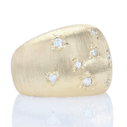Bague Jonc en or jaune et diamants - Castafiore