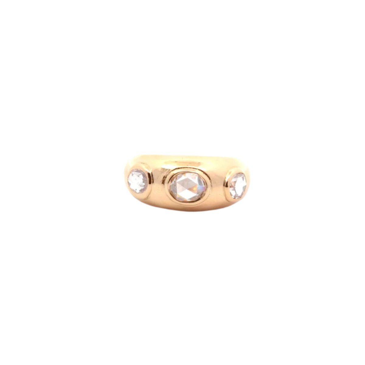 Bague jonc en or jaune et diamants - Castafiore