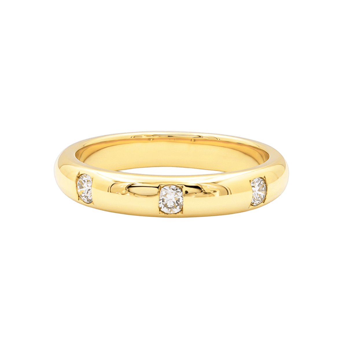 Bague Jonc en or jaune et diamants - Castafiore