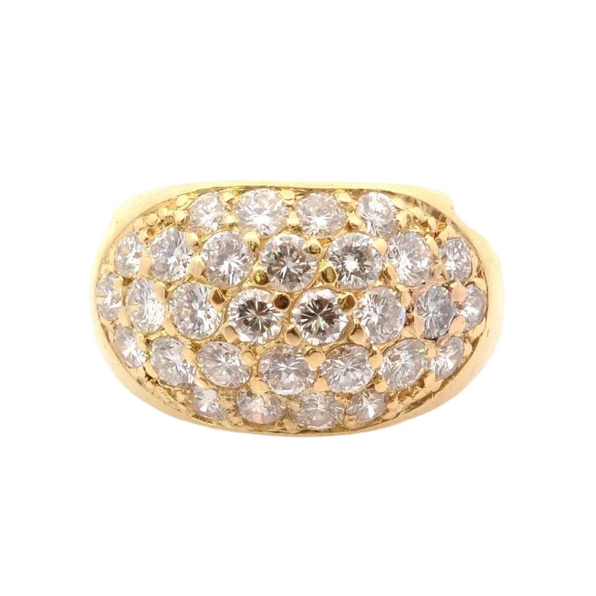 Bague Jonc en or jaune et diamants - Castafiore