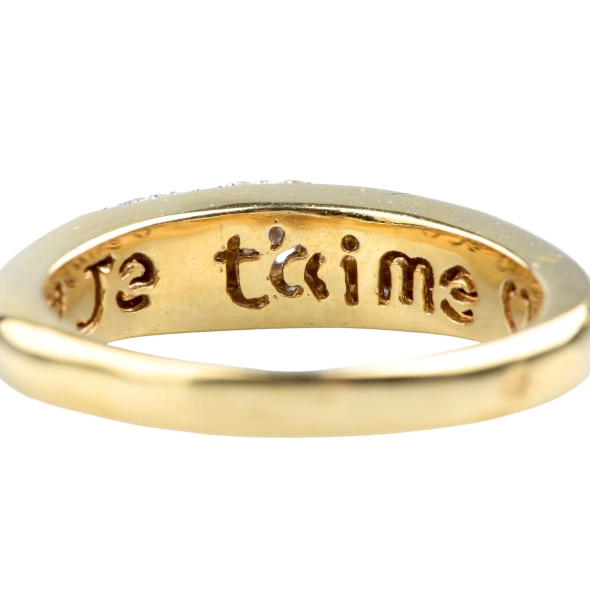 Bague Jonc en or jaune et diamants - Castafiore