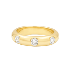 Bague Jonc en or jaune et diamants - Castafiore