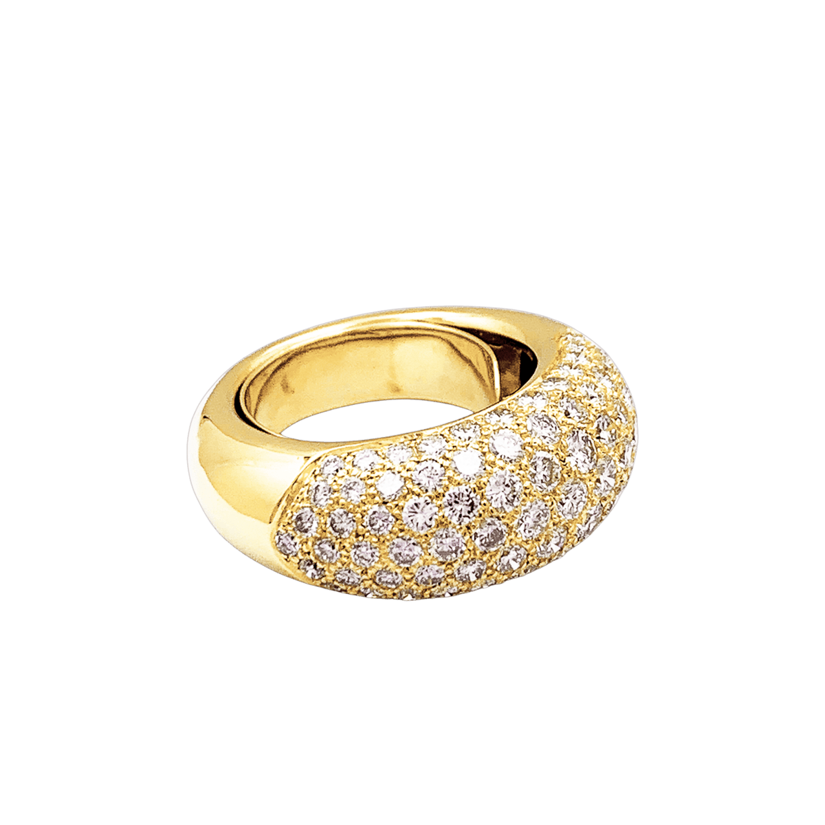 Bague Jonc en or jaune et diamants - Castafiore