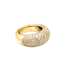 Bague Jonc en or jaune et diamants - Castafiore