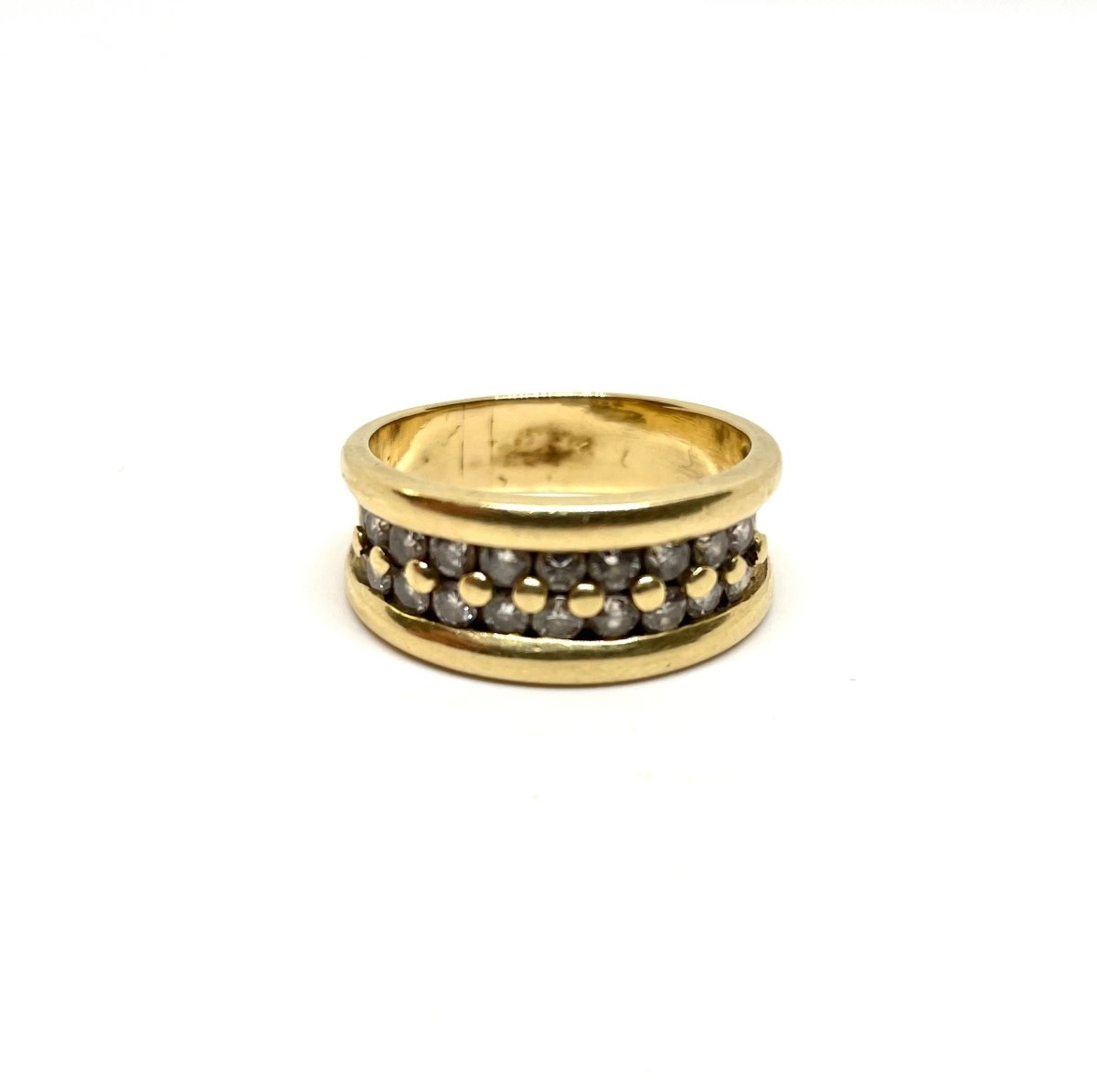 Bague Jonc en or jaune et diamants - Castafiore