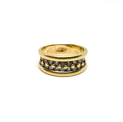 Bague Jonc en or jaune et diamants - Castafiore
