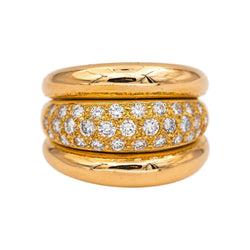 Bague Jonc en or jaune et diamants - Castafiore