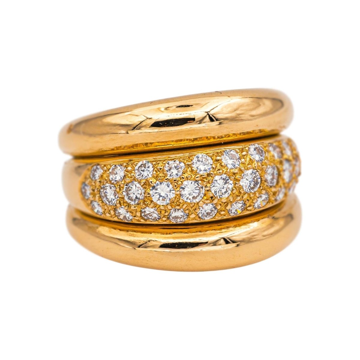 Bague Jonc en or jaune et diamants - Castafiore