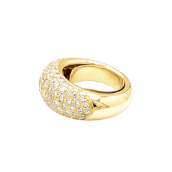 Bague Jonc en or jaune et diamants - Castafiore