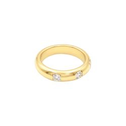 Bague Jonc en or jaune et diamants - Castafiore