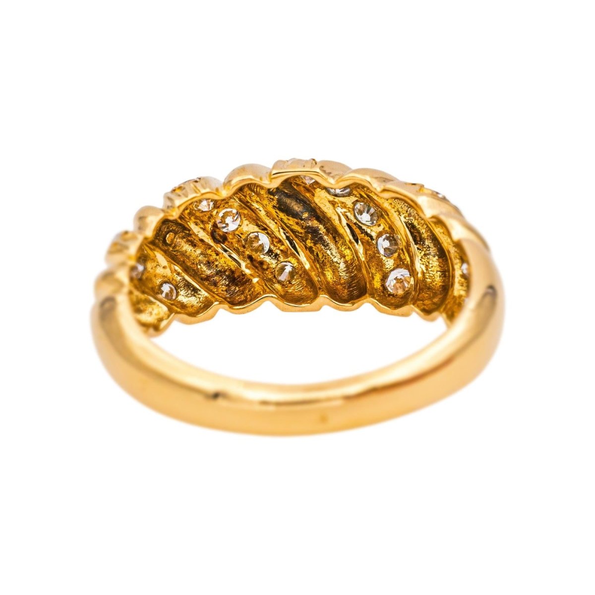 Bague Jonc en or jaune et diamants - Castafiore