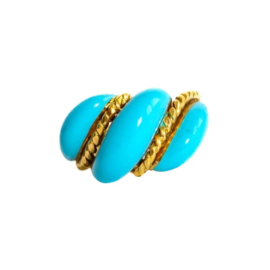 Bague Jonc en or jaune et émail - Castafiore