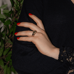 Bague Jonc en or jaune et émeraudes - Castafiore