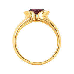 Bague Jonc en or jaune et grenat - Castafiore
