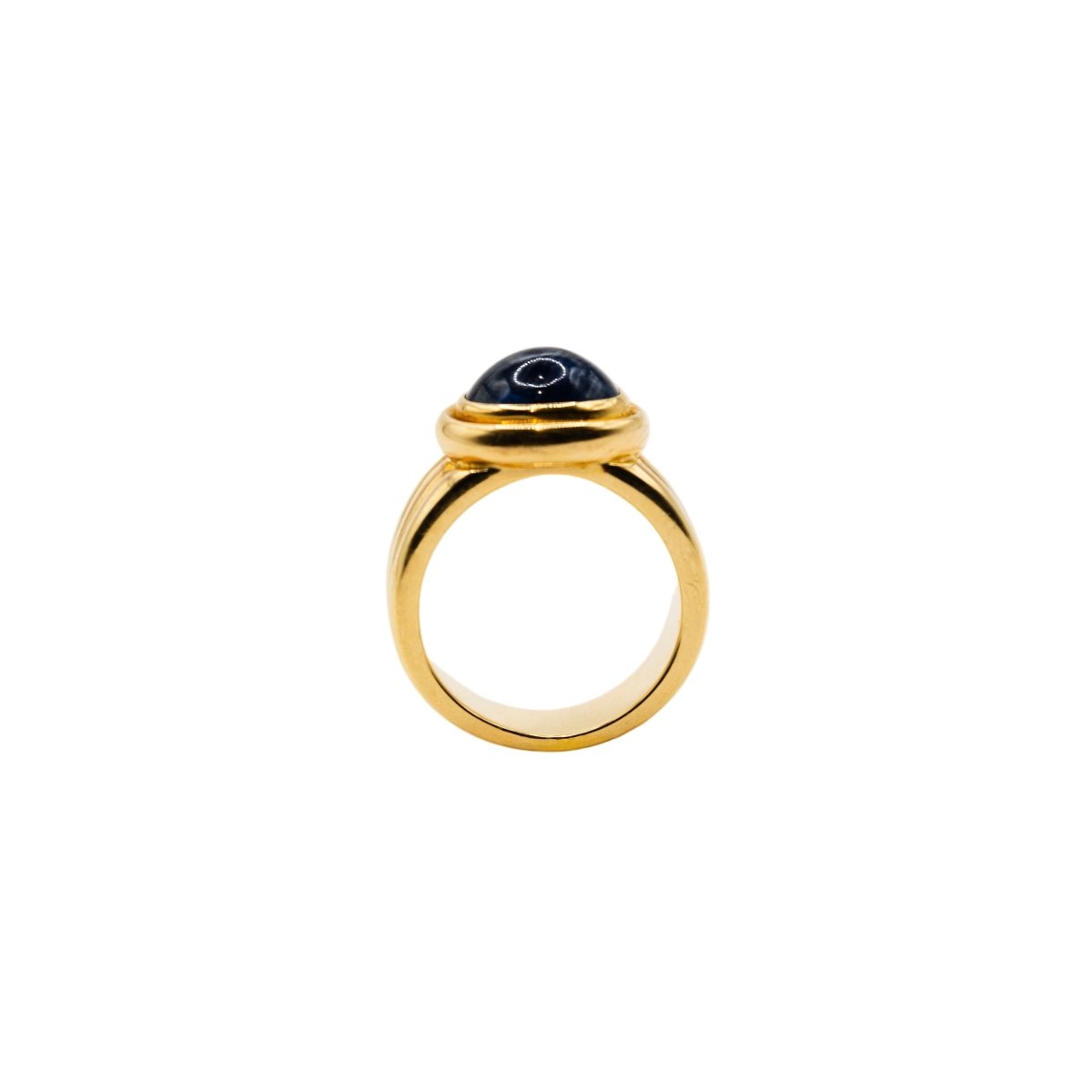 Bague Jonc en or jaune et saphir - Castafiore