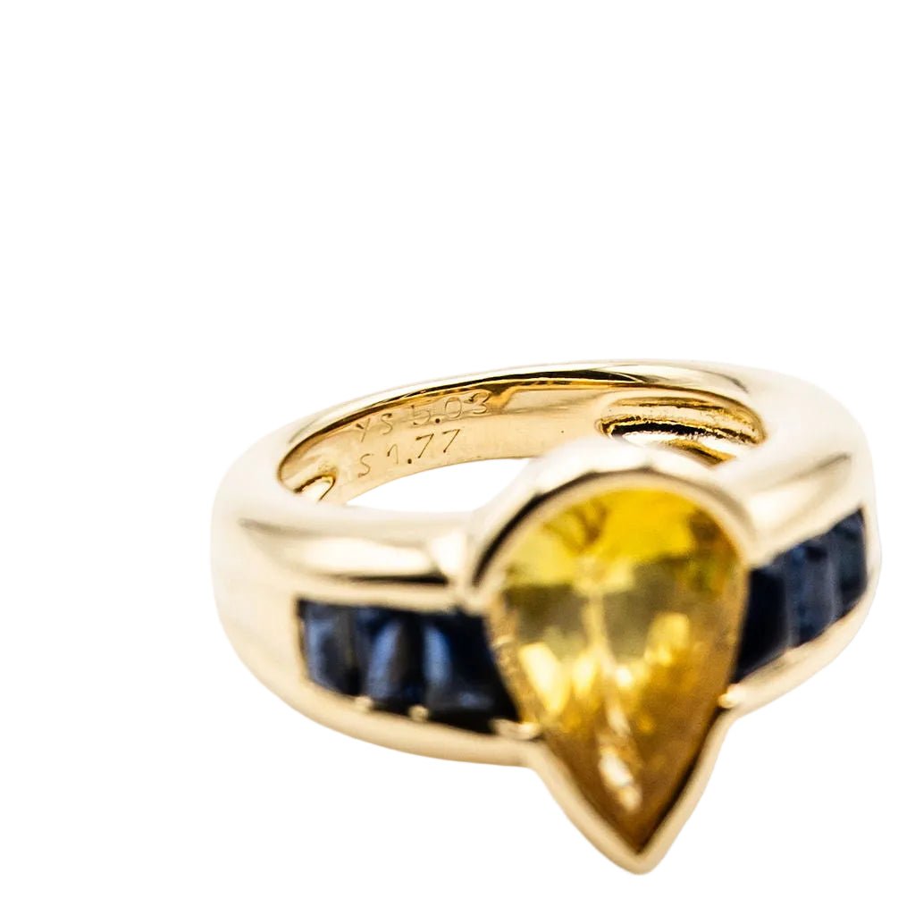 Bague Jonc en or jaune et saphirs - Castafiore