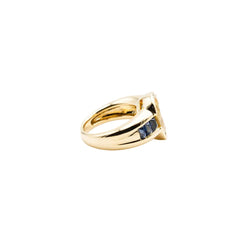 Bague Jonc en or jaune et saphirs