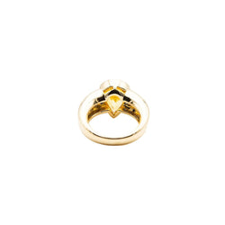 Bague Jonc en or jaune et saphirs