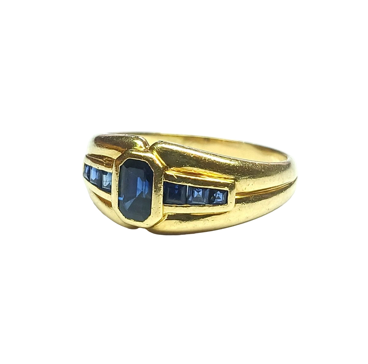 Bague Jonc en or jaune et saphirs - Castafiore