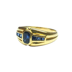 Bague Jonc en or jaune et saphirs - Castafiore