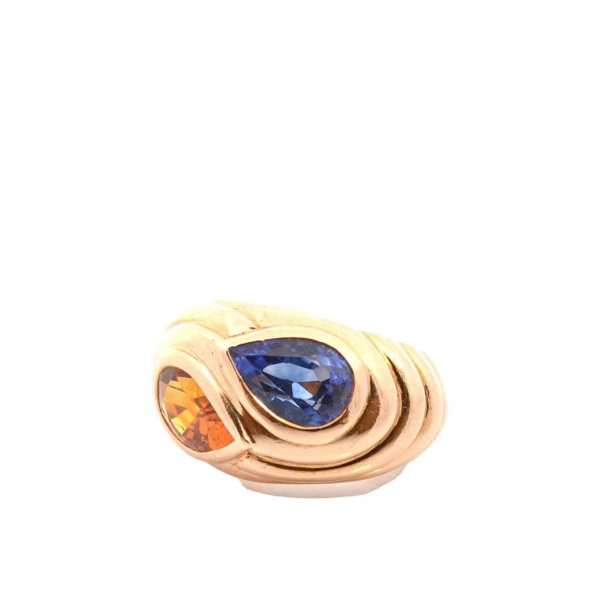 Bague Jonc en or jaune et saphirs - Castafiore