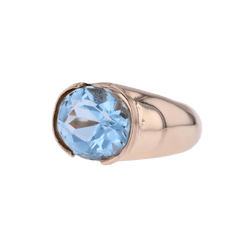 Bague Jonc en or jaune et topaze - Castafiore