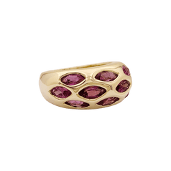 Bague Jonc en or jaune et tourmalines - Castafiore