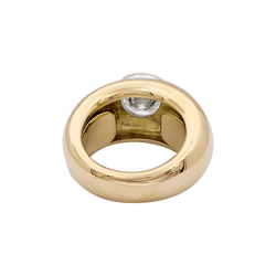 Bague Jonc en or jaune, or blanc et diamants - Castafiore