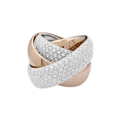 Bague Jonc en or jaune, or blanc et diamants - Castafiore