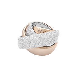 Bague Jonc en or jaune, or blanc et diamants - Castafiore