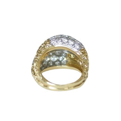 Bague Jonc en or jaune, platine et diamants - Castafiore