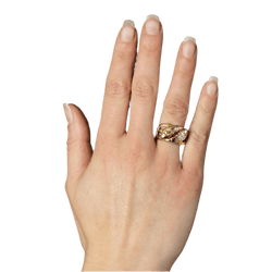 Bague Jonc en or jaune, saphir et diamant - Castafiore