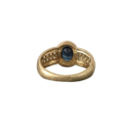Bague Jonc en or jaune, saphir et diamants - Castafiore