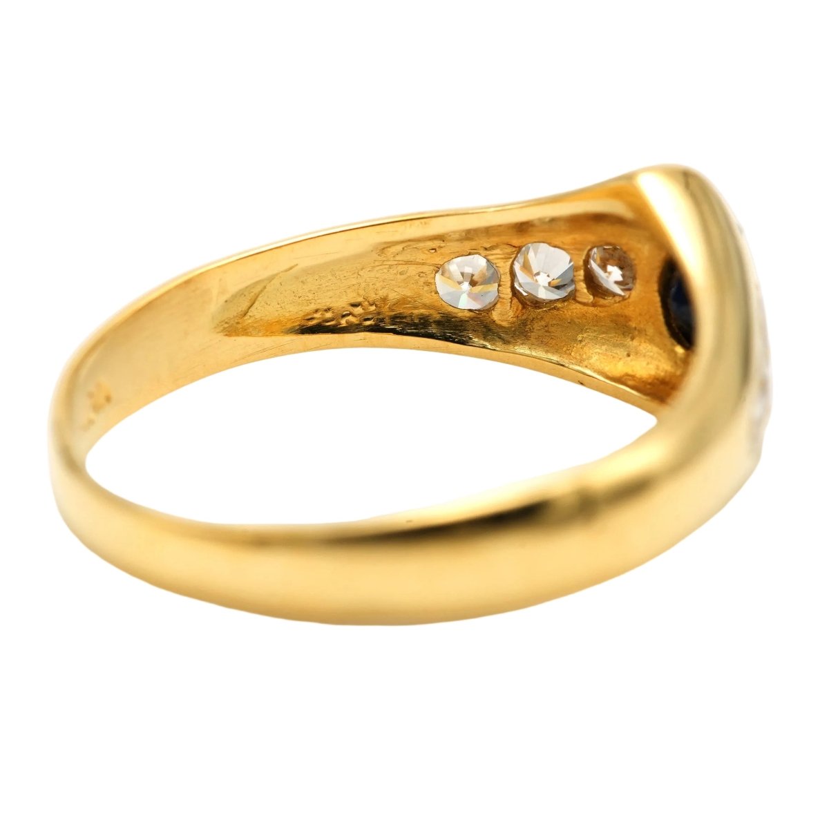 Bague Jonc en or jaune, saphir et diamants - Castafiore