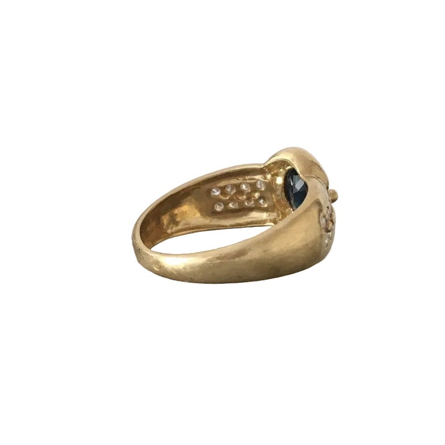 Bague Jonc en or jaune, saphir et diamants - Castafiore