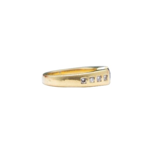 Bague Jonc en or jaune, saphir et diamants - Castafiore