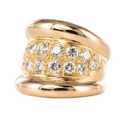 Bague Jonc en or rose et diamants - Castafiore