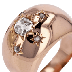 Bague Jonc en or rose et diamants - Castafiore