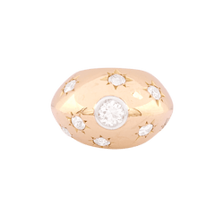 Bague Jonc en or rose et diamants - Castafiore