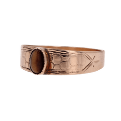 Bague Jonc en or rose et oeil de tigre - Castafiore
