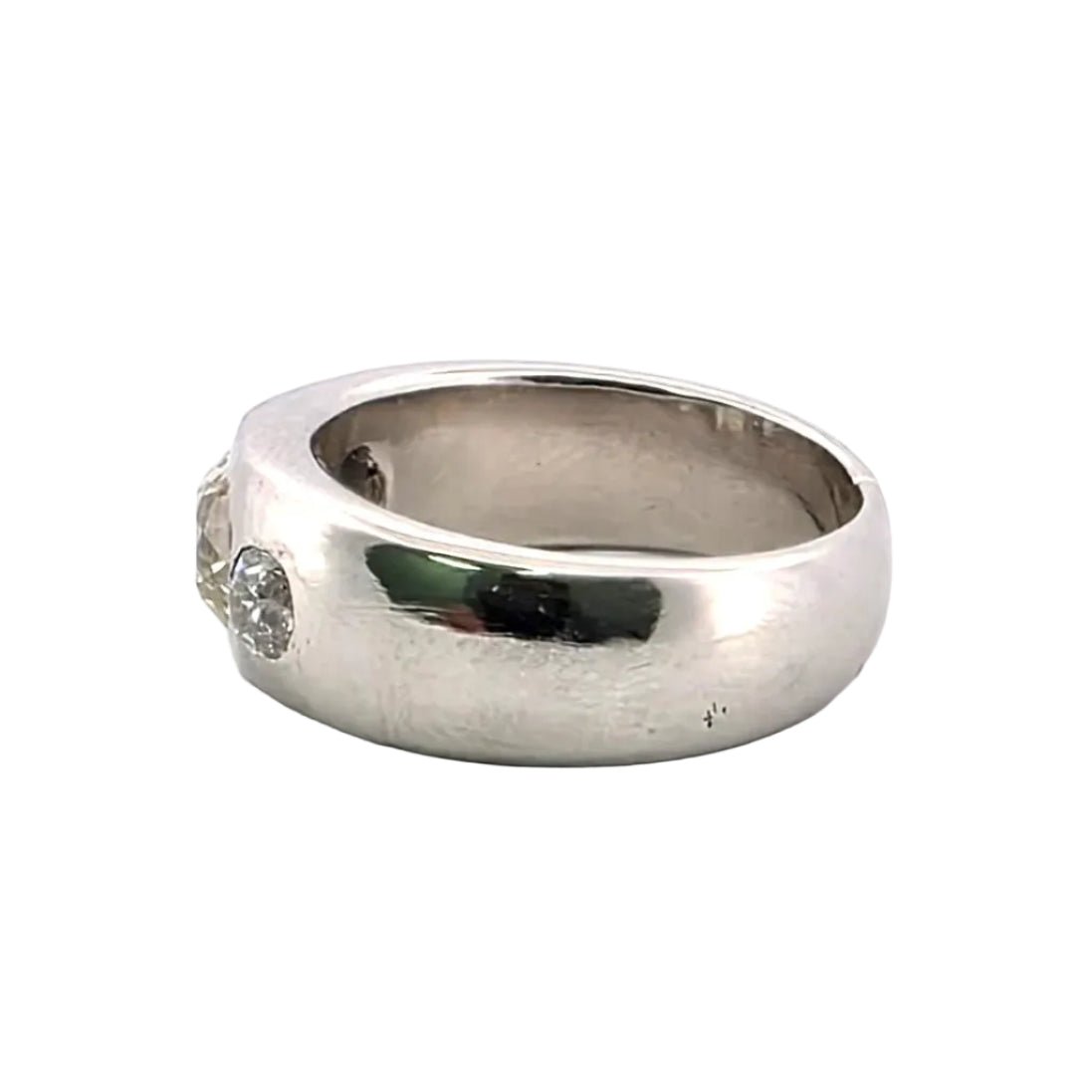 Bague Jonc en platine et diamants - Castafiore