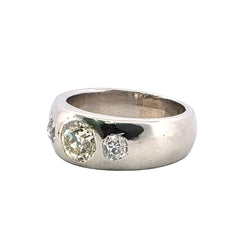 Bague Jonc en platine et diamants - Castafiore