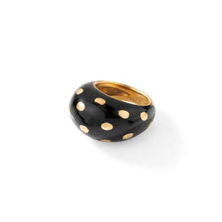 Bague Jonc FRED en or jaune et émail noir